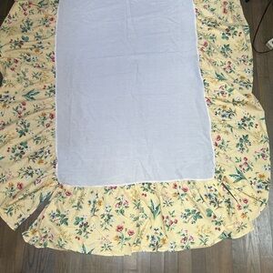 Vintage 90s Liz Claiborne Yellow Floral Bed Skirt Twin Size In Full Bloom